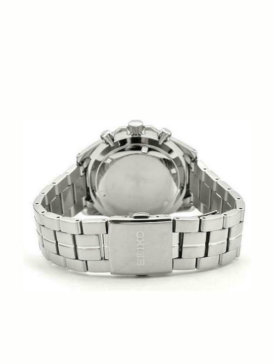 Seiko Men's Watch 43.9mm Chronograph Battery with Silver Metal Bracelet