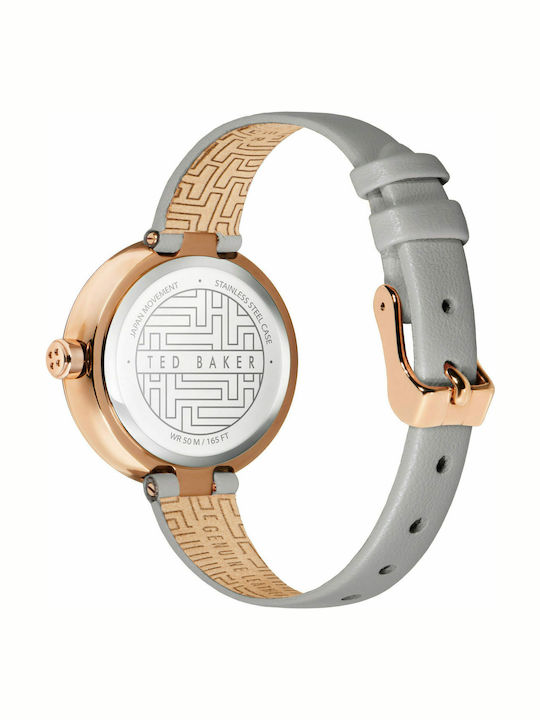 Ted Baker Lenara Γυναικείο Ρολόι Μπαταρίας με Λευκό Δερμάτινο Λουράκι