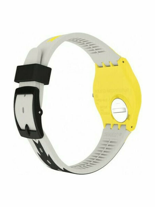 Swatch Swatch-Imala Γυναικείο Ρολόι 34mm Μπαταρίας με Κίτρινο Καουτσούκ Λουράκι