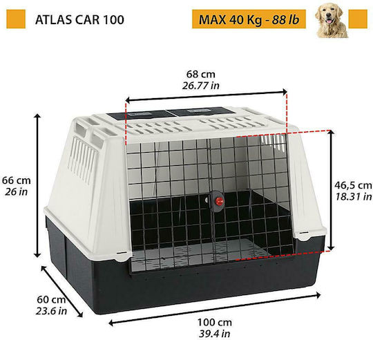 Ferplast Atlas Car 100 Cușcă de transport pentru câini Gri 100x60x66cm