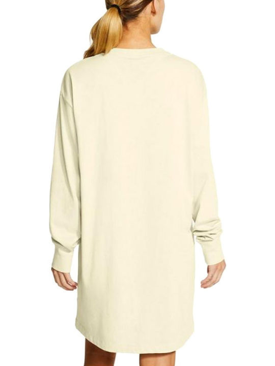 SPORTSWEAR ESSENTIAL Mini Αθλητικό Φόρεμα Μακρυμάνικο Λευκό