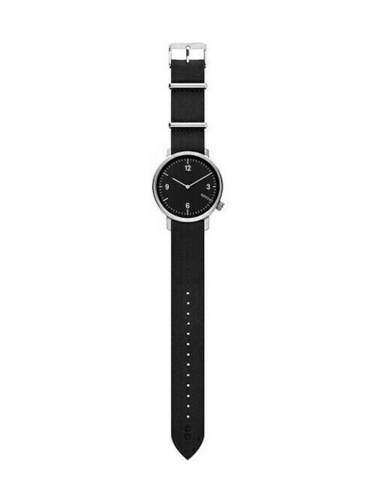 Komono Magnus II Ανδρικό Ρολόι 45mm Μπαταρίας με Μαύρο Δερμάτινο Λουράκι