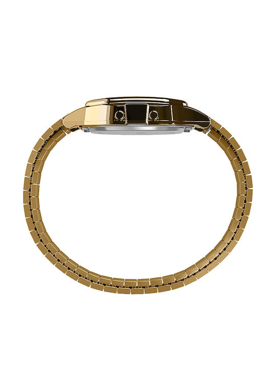 Timex T80 Digital Men's Watch 34mm Battery with Gold Metal Bracelet