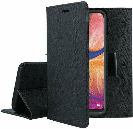 Fancy Wallet Synthetic Leather Black (Galaxy A20e)