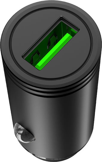 XO Φορτιστής Αυτοκινήτου CC39 18W 3A Γρήγορης Φόρτισης με μία Θύρα: 1xUSB Μαύρος