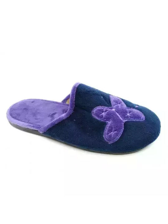 Adam's Shoes Terry Winter Women's Slippers in Blue color