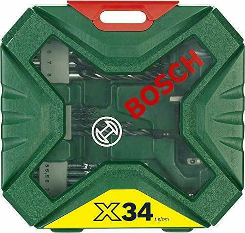 Bosch X-Line Set of 34 in Casetina Drills HSS for Masonry, Metal, Wood, Glass and Tiles
