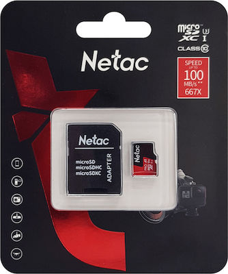 Netac P500 Extreme Pro microSDXC 128GB Class 10 U3 V30 A1 UHS-I with Adapter