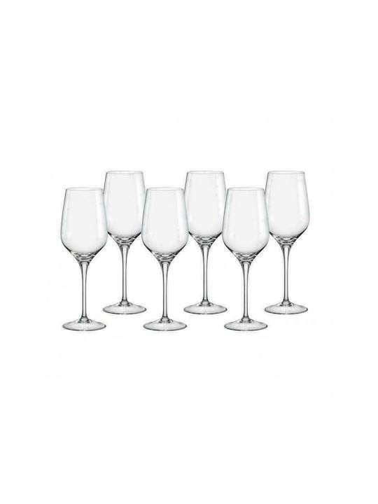 Bohemia Rebecca Set de Pahare pentru Vin Alb din Cristal Fără Colțuri 460ml 6buc