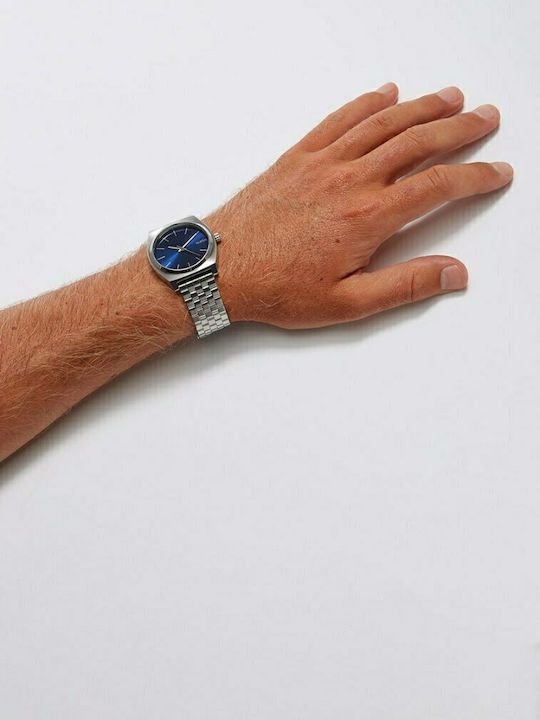 Nixon Teller Ανδρικό Ρολόι 37mm Μπαταρίας με Ασημί Μεταλλικό Μπρασελέ