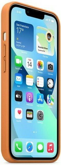 Apple Back Cover Leather Golden Brown (iPhone 13)