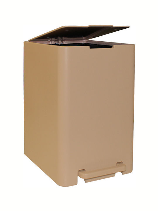 Viomes 137.185 Plastic Toilet Bin with Soft Close Lid 13.5lt Beige