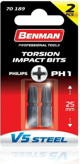 Benman Set 2 Schraubendreher-Bits Kreuz / Torx