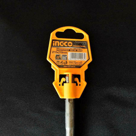 Ingco Four-Cut Drill Carbide with SDS Plus Shank for Masonry 10x210mm