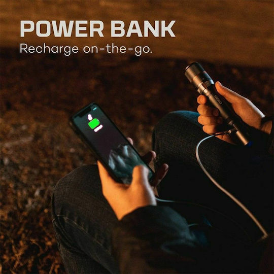 Nebo Rechargeable Flashlight LED IP67 with Maximum Brightness 2000lm Davinci Black