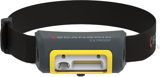 Scangrip Rechargeable Headlamp LED IP65 with Maximum Brightness 200lm Atex Ex-View Black
