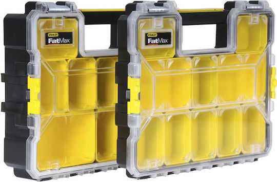 Stanley FatMax Tool Compartment Organiser 10 Slot with Removable Box Yellow 44.6x35x11.6cm