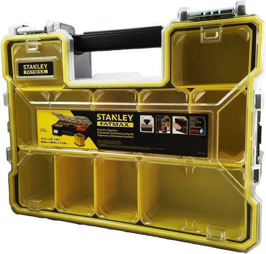 Stanley FatMax Tool Compartment Organiser 10 Slot with Removable Box Yellow 44.6x35x11cm