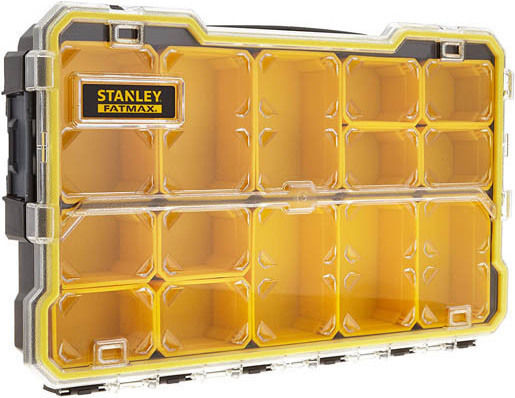 Stanley FatMax Pro Tool Compartment Organiser 14 Slot with Removable Box Yellow 43.2x26.7x6.4cm