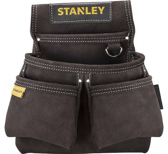 Stanley Leather Tool Belt Case with 4 Compartments and Hammer Slot