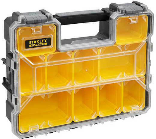 Stanley FatMax Tool Compartment Organiser 10 Slot with Removable Box Yellow 44.6x35.6x7.5cm