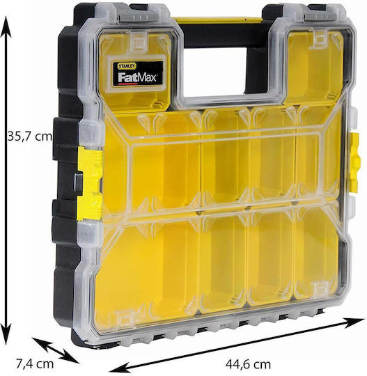 Stanley FatMax Tool Compartment Organiser 10 Slot with Removable Box Yellow 44.6x35.6x7.5cm