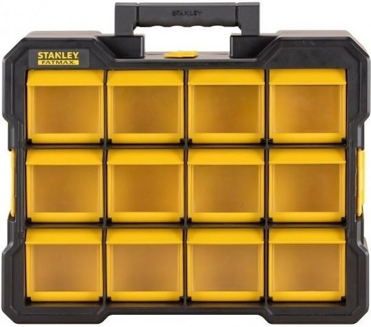 Stanley Tool Compartment Organiser 12 Slot with Removable Box Yellow 44.6x35.6x11.6cm