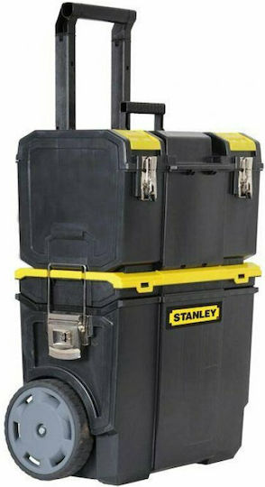 Stanley Wheeled Plastic Tool Carrier 2 Slot with Toolbox W47.5xD28.4xH57cm