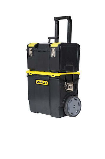 Stanley Wheeled Plastic Tool Carrier 2 Slot with Toolbox W47.5xD28.4xH57cm