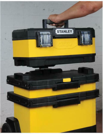 Stanley Cu roți Plastic Căruță 3 Secțiuni cu Geantă de scule L56.8xA38.9xÎ73cm