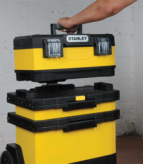 Stanley Cu roți Plastic Căruță 3 Secțiuni cu Geantă de scule L56.8xA38.9xÎ73cm