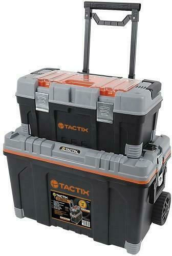 Tactix Tool Storage Plastic Wheeled Box W64xD40xH44.5cm 320302