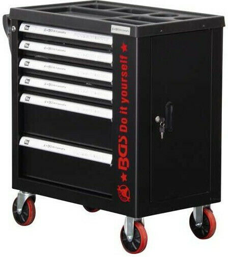 BGS Technic Cu roți Metal Căruță cu 6 Sertare și Dulap L45.5xA74.9xÎ88cm
