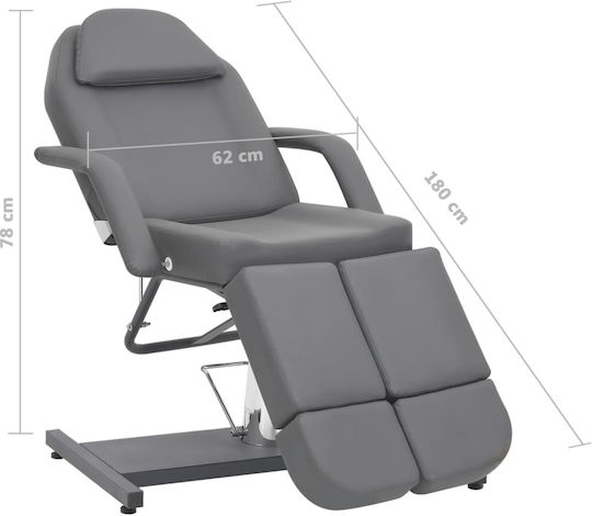 vidaXL Beauty Chair with Adjustable Height Gray
