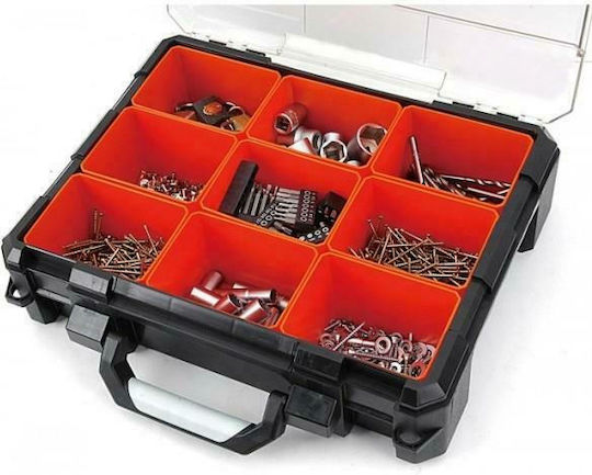 Tactix Tool Compartment Organiser 9 Slot with Removable Box Orange 44x33x12.5cm
