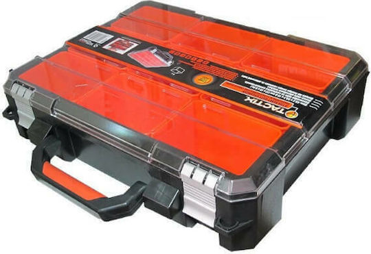 Tactix Tool Compartment Organiser 9 Slot with Removable Box Orange 44x33x12.5cm