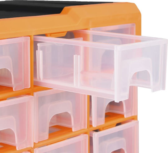 vidaXL Plastic Tool Box Drawers with 64 Stackable Sorters W52xL16xH37.5cm
