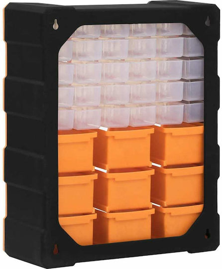 vidaXL Συρταριέρα Εργαλείων Plastic 39 Slot W38xD16xH47cm