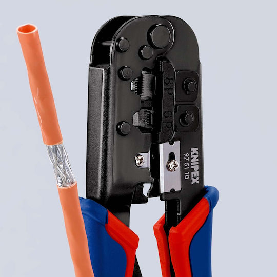 Knipex Ethernet Internet Cable Crimping Plier RJ12, RJ11, RJ45 with Cable Cutter & Ratchet Mechanism (Length 190mm)