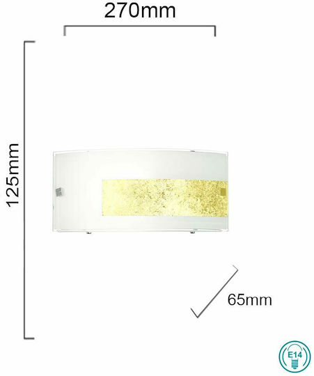 Ondaluce Modern Lumină de Perete cu Soclu E14 Auriu 27cm