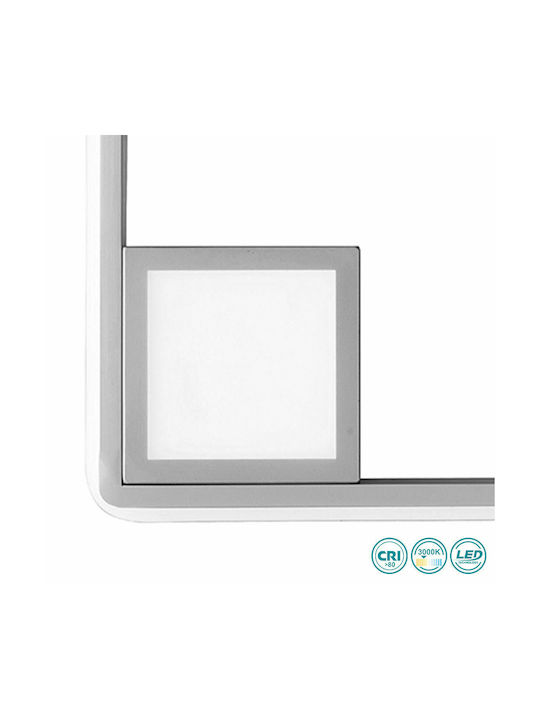 Ondaluce Ap.Dowel/Silver Μοντέρνο Φωτιστικό Τοίχου Ασημί 26x26εκ.