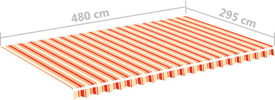 vidaXL Replacement Awning Multicolour with PU Coating 3x5m