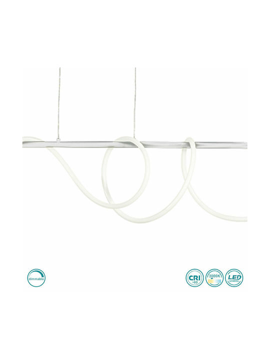 Ondaluce So.Line/Pc-Bianco Pendant Light White Rail 80cm