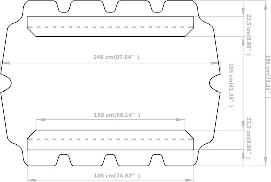 vidaXL Überdachung für Wiege Schwarz mit PVC-Beschichtung 1.86x2.48m