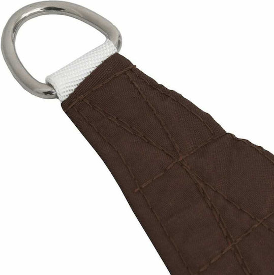 vidaXL Dreieck Sonnensegel Braun Mit Hoop & mit PU-Beschichtung 3x3m hergestellt aus Oxford-Gewebe