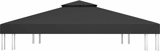 vidaXL Gazebo Cover 2 Levels 310gr/m² Black with PVC Coating 3x4m