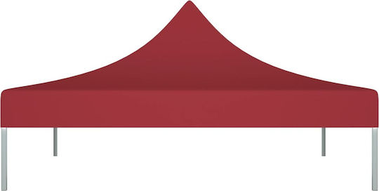vidaXL Acoperiș pentru foișor Burgundy cu acoperire PVC 3x3m