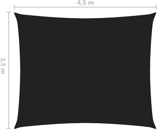 vidaXL Правоъгълена Shade Sail Черен С парчета & с PU покритие 3.5x4.5m Правоъгълник, изработен от плат Oxford