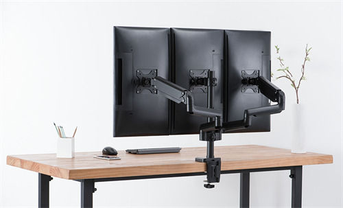 Deltaco Computer Monitor Ständer für 3 Bildschirme bis 27" mit Arm Schwarz (ARM-0352)