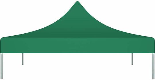 vidaXL Покривало за беседка Зелен с PVC покритие 3x3m